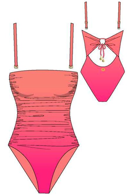 Sunshine 79 Ombre Illusion Bandeau One Piece